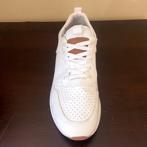 Steve Madden Mens White Tan Perforated Low Top Lifestyle Sneakers Size 11.5M - Picture 4 of 9